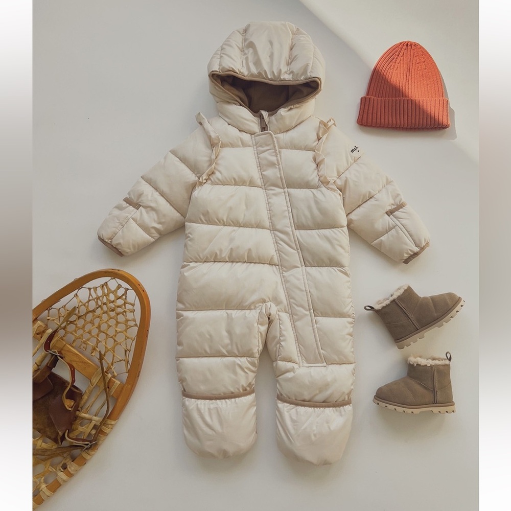 Cozy Cream Kids One Piece Snowsuit